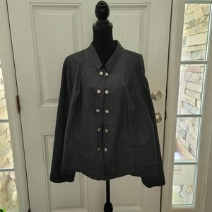 Cato Black Open Front Denim Jean Jacket Size 26 / 28 W